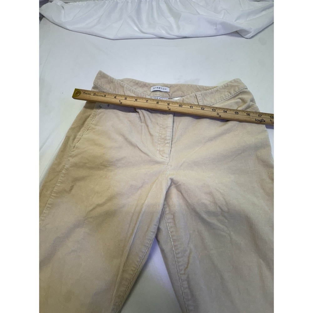 Villager Liz Claiborne Women's Sz 10  Ivory Cream Corduroy Stretch Pants  Bootcu - Picture 4 of 5